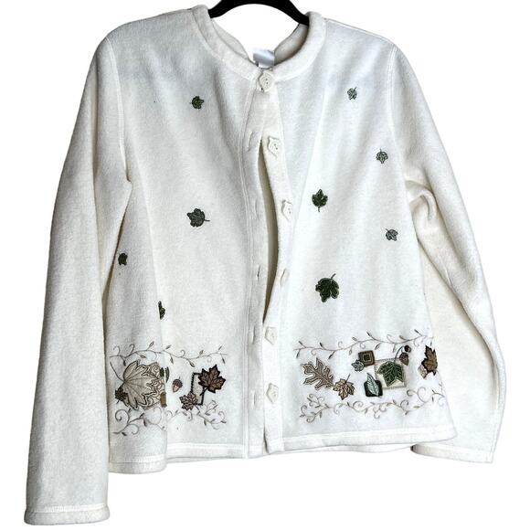 CSI Industries Women Sweater Large Embroidered Fall VTG Cardigan Grandmacore - Picture 1 of 9